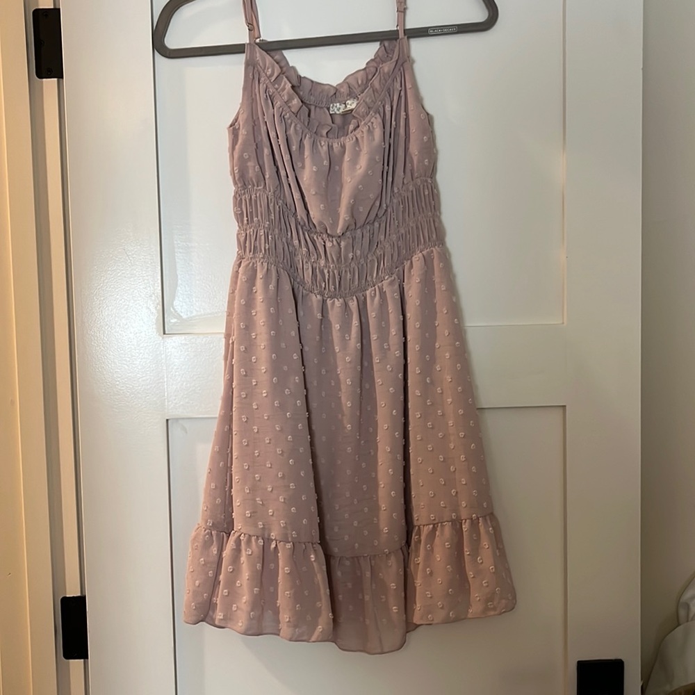Purple Mini Dress Endless Blu Polka Dot Ruffle Short Cute Sundress Size S